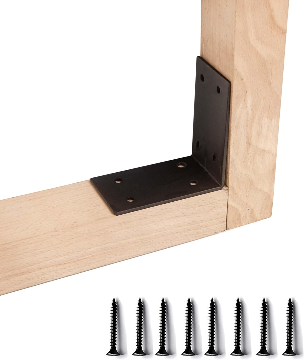 4Packs Heavy Duty Steel Corner Brackets, 90 Degree Angle Bracket-6"x 6" Large L Brackets Connector Brace, Sturdy L Braces for Building Decorative Knee Braces, Angle Brackets for Wood  Projects