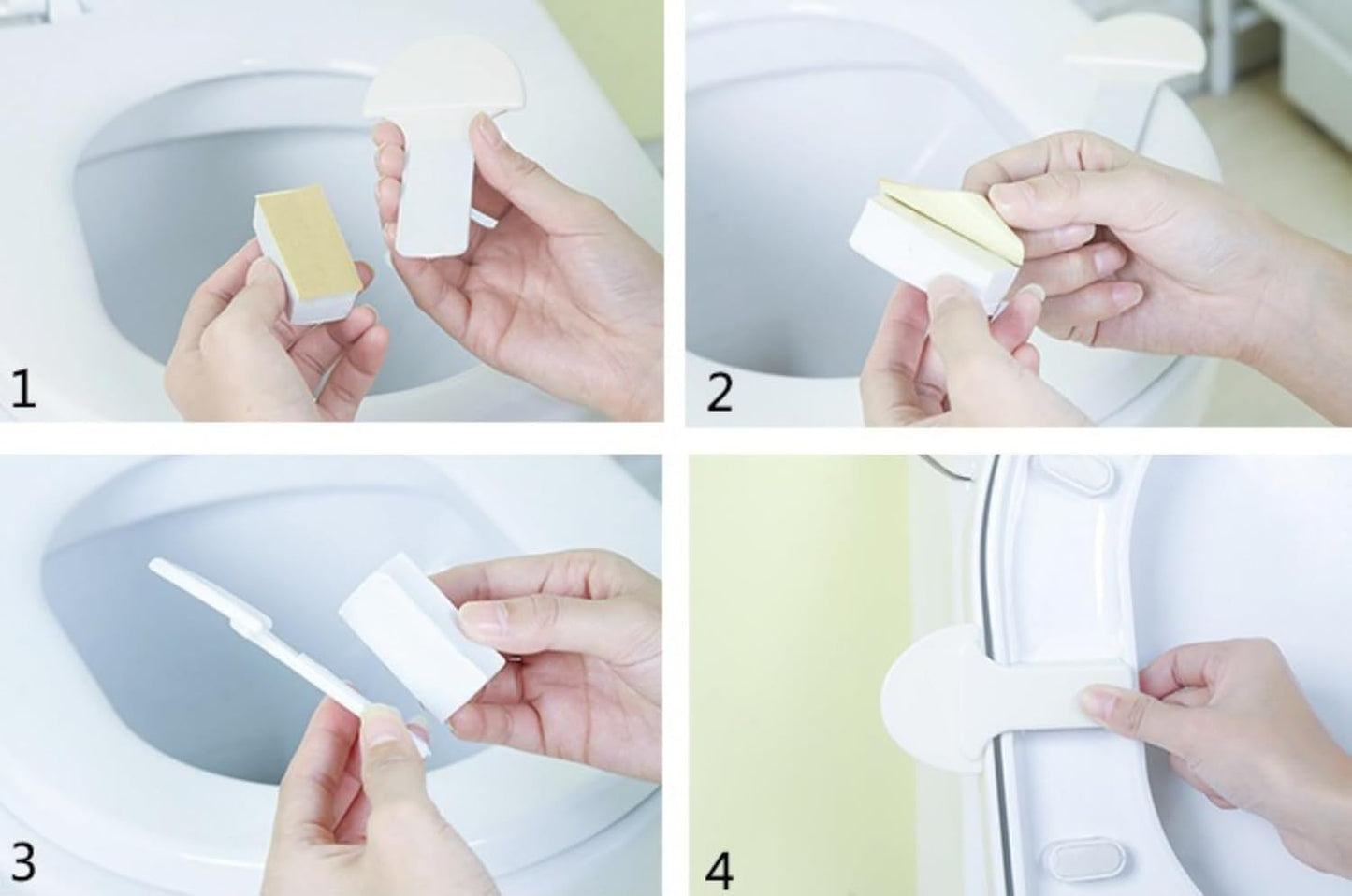Toilet Seat Handle - Lift More, Less Mess -Easy Application 3 Pack White