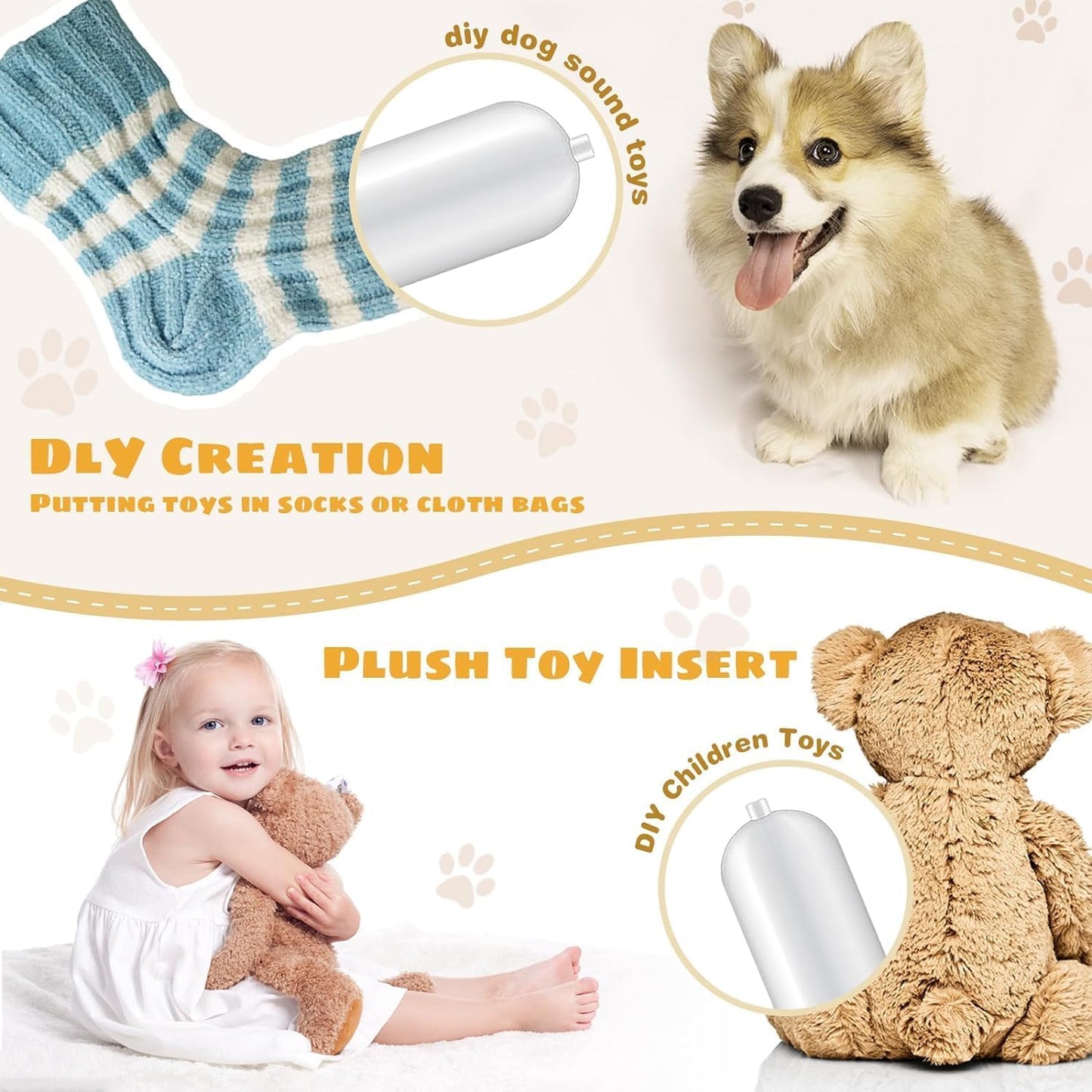 30 Pack Replacement Squeakers for Dog Toys, Plastic Dog Toy Squeakers Repair Squeaky Dog Toys DIY Toy Accessories Pet Squeaker Insert Replacement Cat Dog Toys （3 Models）