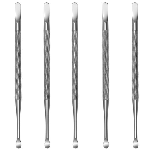 Professional Cuticle Pusher and Spoon Nail Cleaner | 5 Pack | Dual Sided Stainless Steel Pusher and Nail Cleaner | For Nail And Cuticle Care | by  Beauty Tools