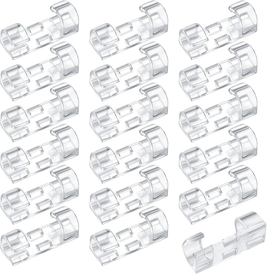 120 Pcs Adhesive Cable Clips, Cable Management Clips, Clear Cable Organizer, Cord Holder, Wire Clips, Sticky Cable Wire Cord Clips Holder for Car Office Home Desktop PC TV Laptop Ethernet Cable