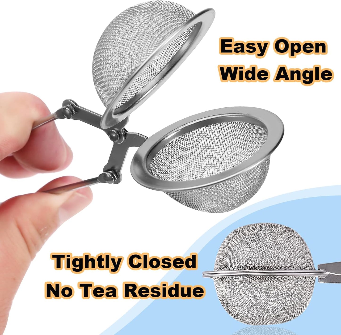 Tea Strainers for Loose Tea, 4 Pack Tea Infuser with Handle Fine Mesh Tea Ball Filter Tea Diffusers Steeper for Loose Leaf Tea, Spices, Seasonings