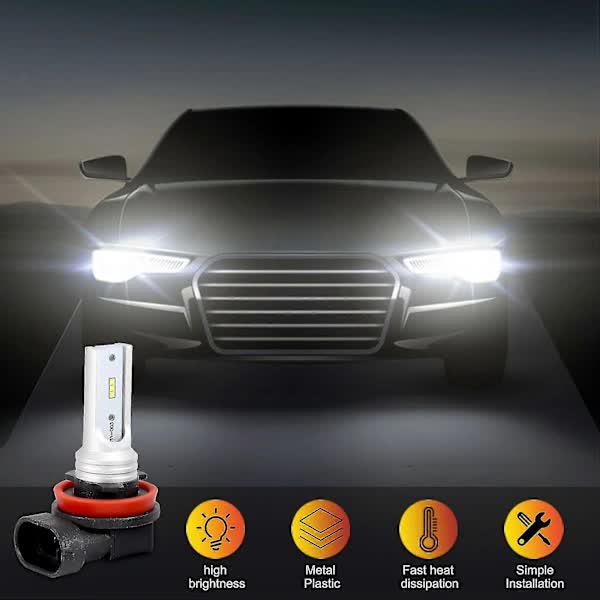 H8 H11 H16 LED Fog Light Bulb CSP-Y11 Cool White 6500K 2-Pack