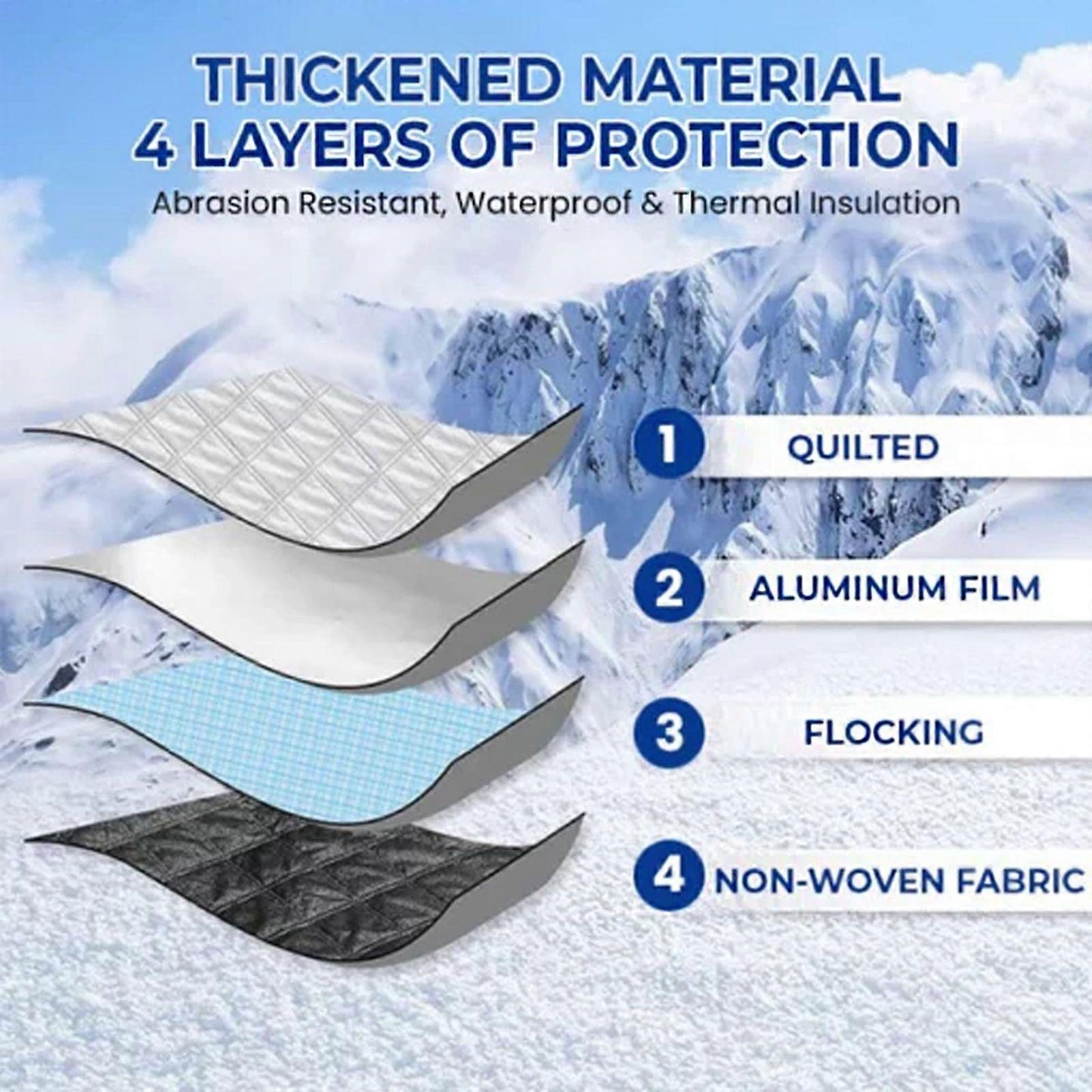 Vehicle Windshield Snow Cover with Magnetic Attachment 140x94cm Frost Ice UV Protection Easy Installation Fits Most Cars
