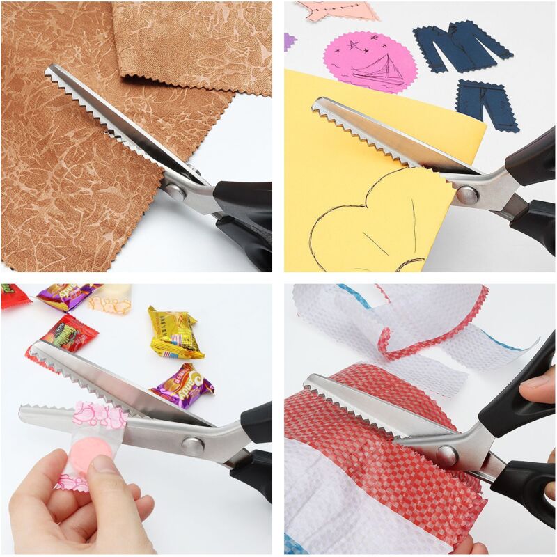 Stainless Steel Zigzag Fabric Scissors with Comfort Grip for Sewing Compatible with Cisea for Adults and Children