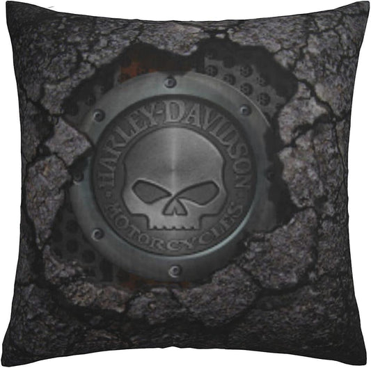 Harley Davidson Decorative Pillowcase H-400 Soft Warm Cover Compatible with Bed Sofa Outdoor Cushions