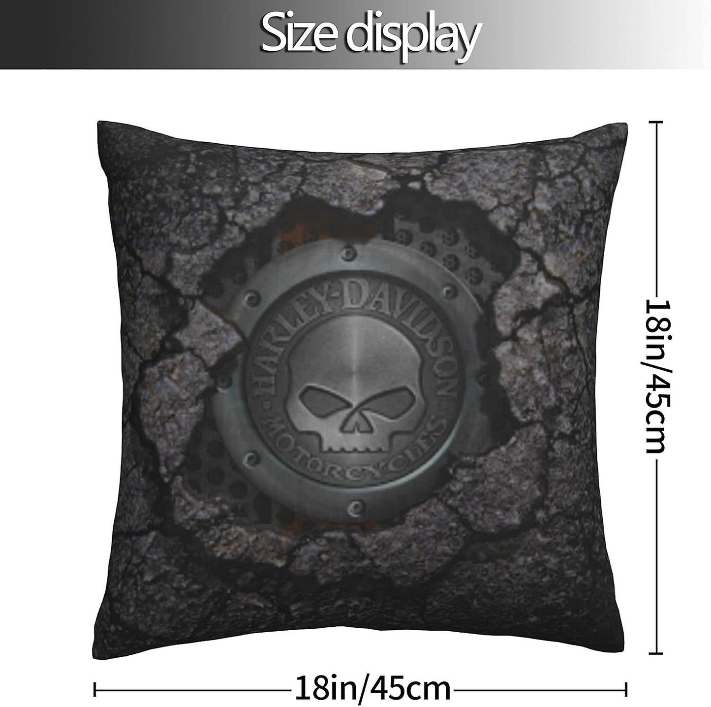 Harley Davidson Decorative Pillowcase H-400 Soft Warm Cover Compatible with Bed Sofa Outdoor Cushions