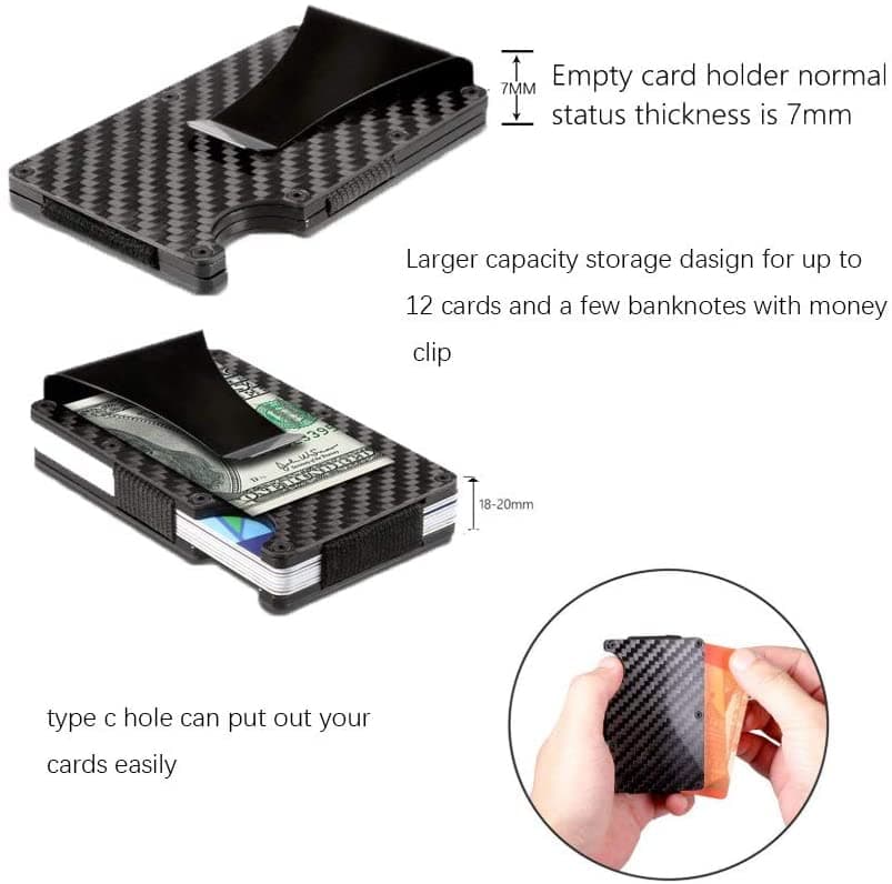 Best selling product!!! Carbon fiber RFID Card holder Black - Christmas gift One size