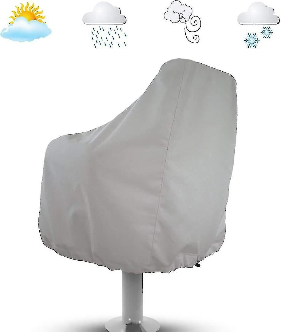 2-Pack Covers, Waterproof Outdoor Covers for Pedestal Pontoon Captain Boat Bench Chair Covers, Oxford Fabric Helmsman Chair Covers - Perfect