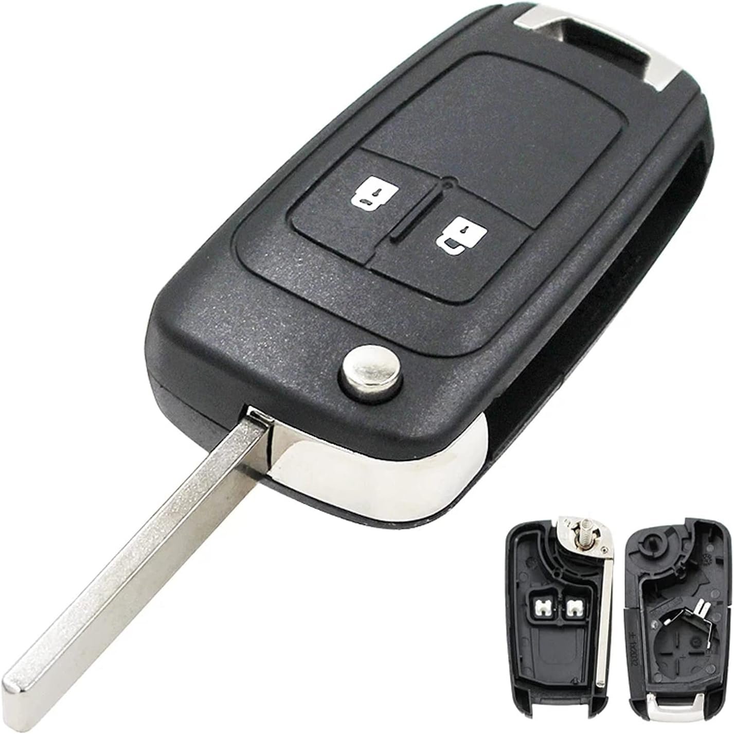Vauxhall Opel Astra Insignia Vectra Zafira Meriva Mokka Key Shell Replacement Remote Control Car Key Case with Blade 2 Buttons 2pcs