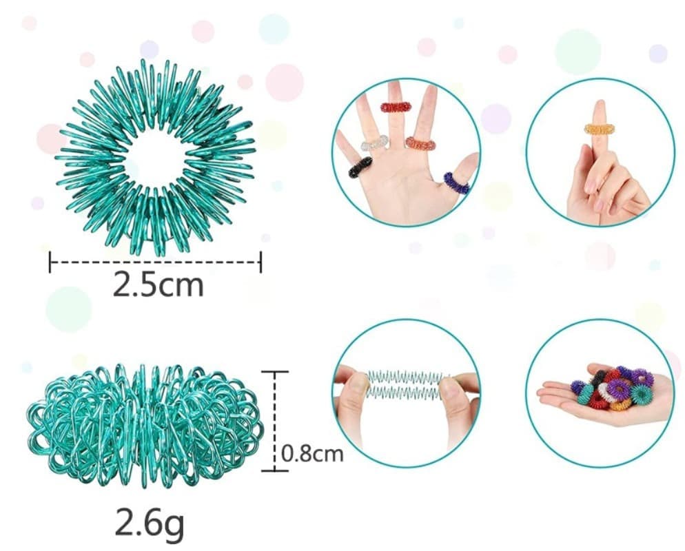 Fidget Stress Ring Sensory Toys for Anxiety and ADHD - 14 Pack Stress Rings