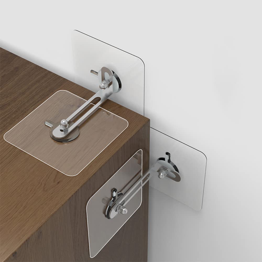 6 Pcs Furniture Wall Anchors Kit, Anti-Tip No-Drill Installation for Shelf and Furniture Safety, Compatible with Various Brands