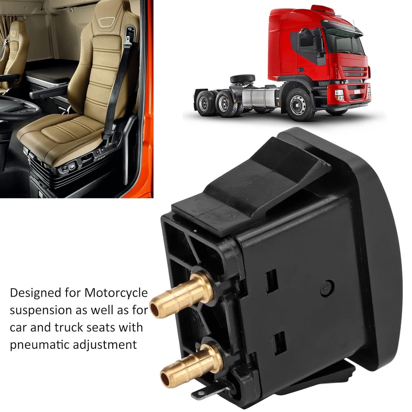 Air Spring Activation Switch Electric Cab Seat Valve Switch Paddle Type Push to Snap Tab ON Off ON Compressor Accessory Air Ride Suspension Control Switch