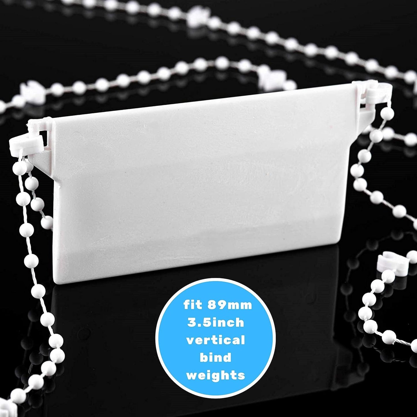 Compatible with Yux Vertical Blinds, 89mm Slats Bottom Chain, 20 Meters with 200 Clips