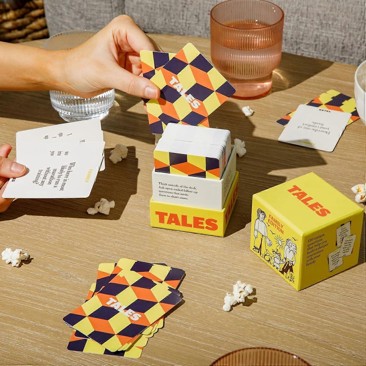 TALES Family Edition 150 Conversation Cards for Adults Teens Kids Compatible with Braun Gifts Holidays Gatherings