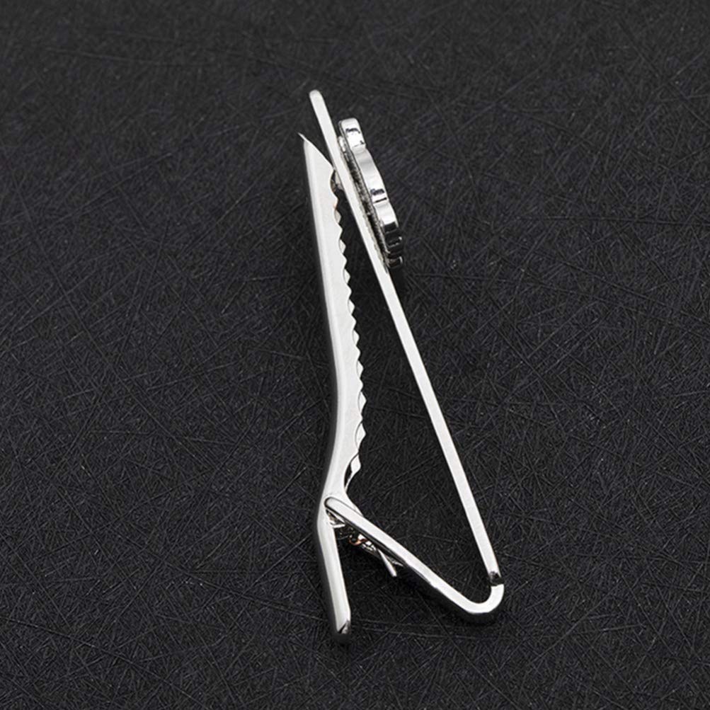 Christmas Tie Clip 2 pcs, Stylish Santa Tie Clip, Compatible with Christmas Wedding Winter Accessories, Bar Buckle Tie Clip