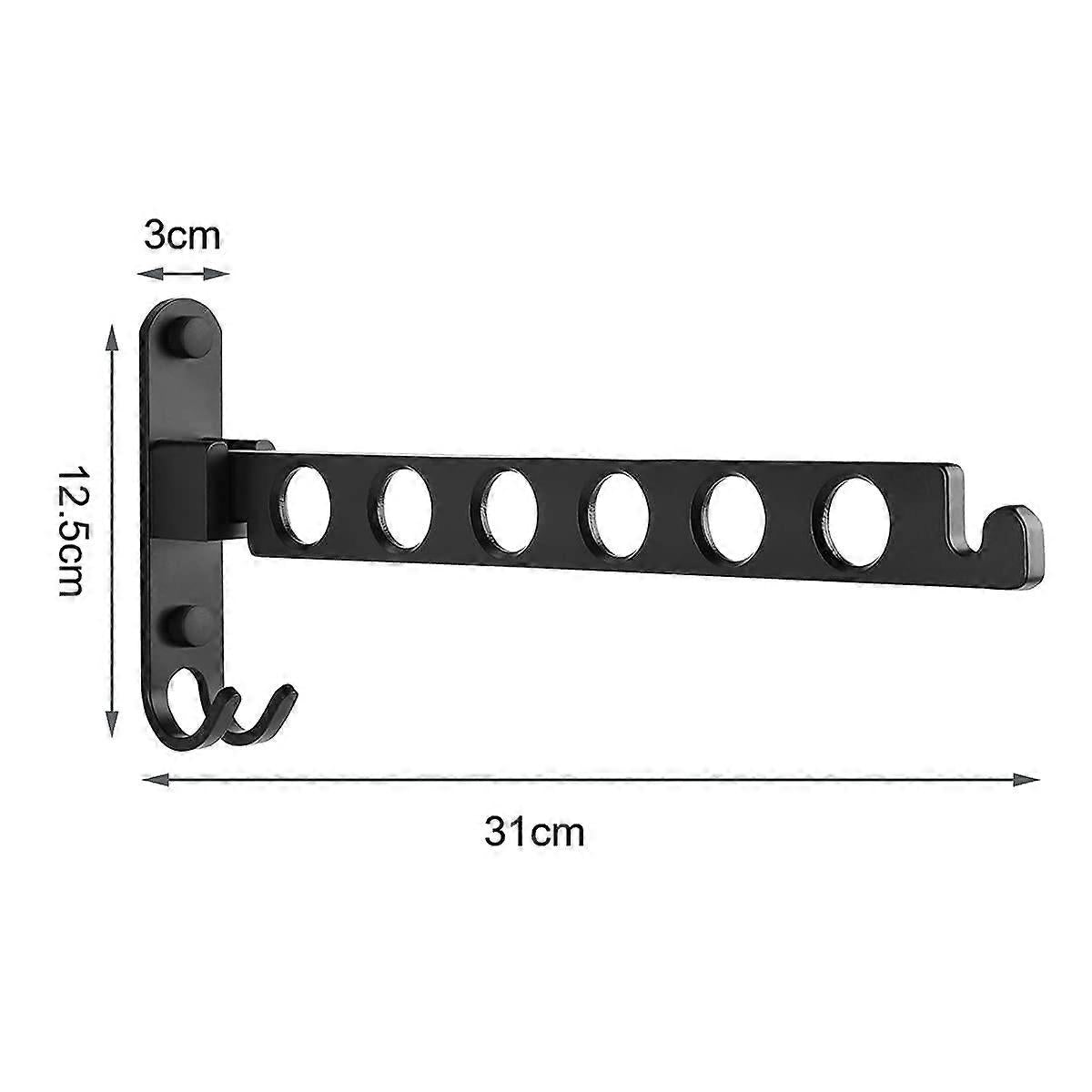 Foldable Clothes Hook Wall Mounted Rack Black 1 Pack Compatible with Braun