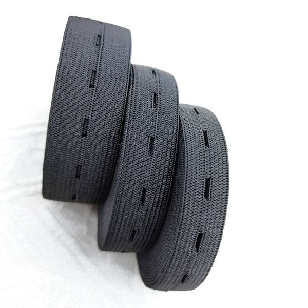 Elastic Buttonhole Tape, 2.5cm Width Black Elastic Band