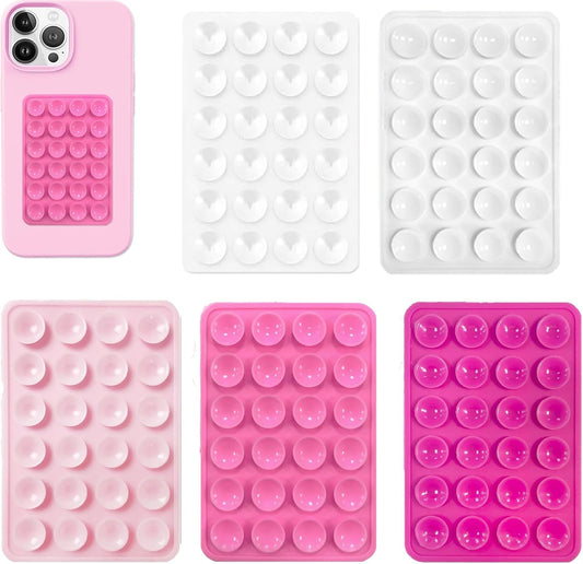 5pcs Silicone Suction Cup Phone Case Mount for Walls, Non-Slip Sticky Plate Compatible with Most Phones