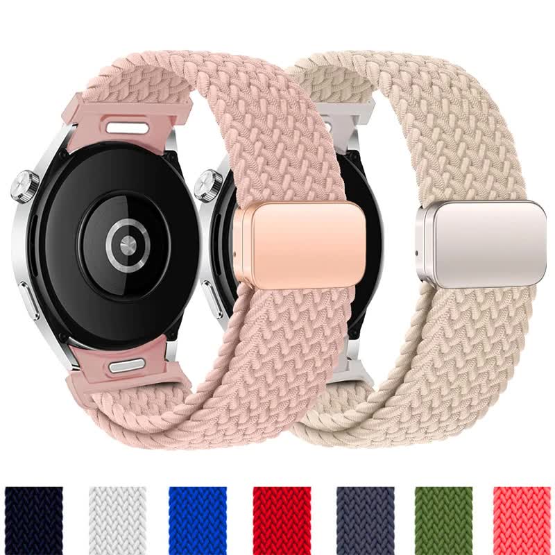 Braided Strap for Compatible with Samsung Galaxy Watch 6 5 Pro 4 Classic Magnetic Band Without Gap Galaxy Watch 6 5 4 Classic 40mm 44mm 45mm 47mm 43mm Inverness Green