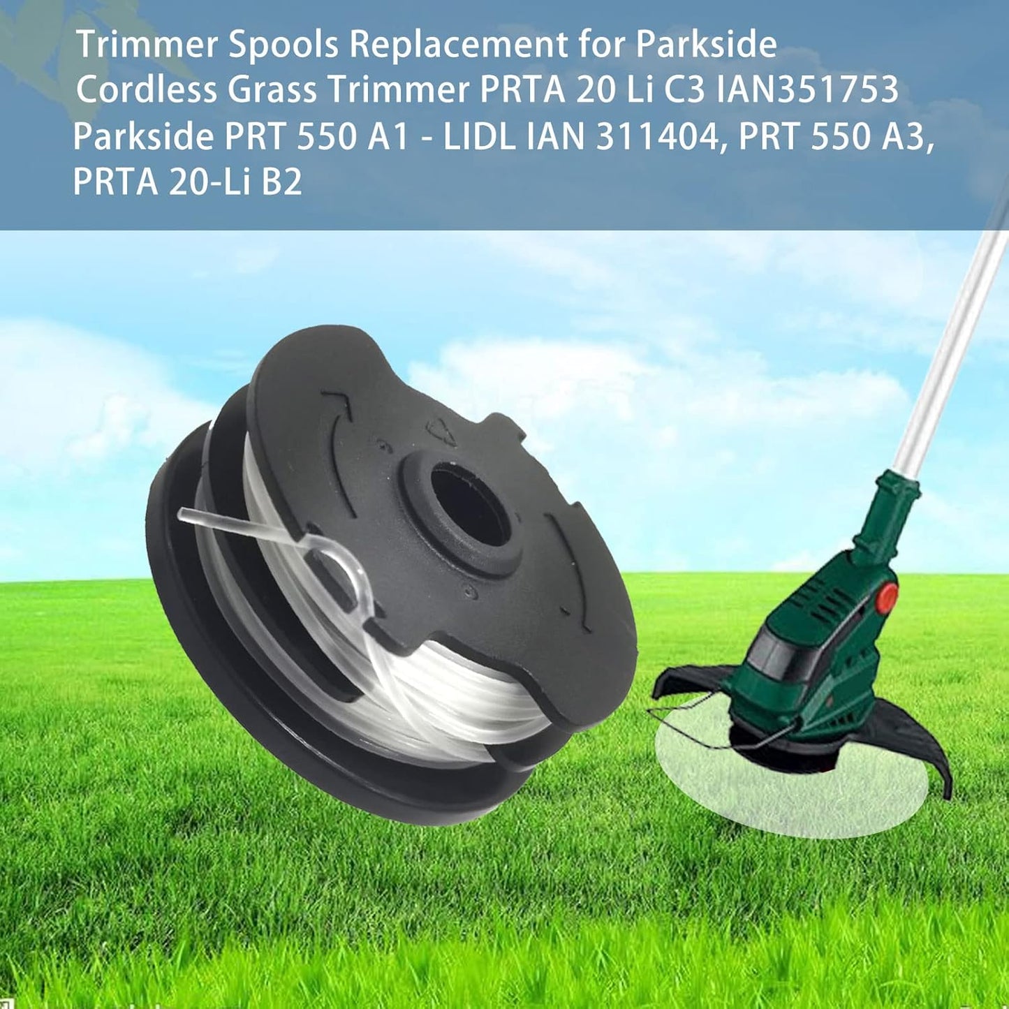 6-pack replacement lens coils for LIDL Parkside PRTA 20-Li A1, B2, C3, PRT 550 A1, A3, PRT 300 A1 grass trimmer