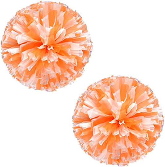 2 Pack Cheerleader Pom Poms Sports Dance Cheer Plastic Matte Pom Poms 12 inch Ring Handle Pom Poms Cheerleading for Sports Team Spirit Cheering