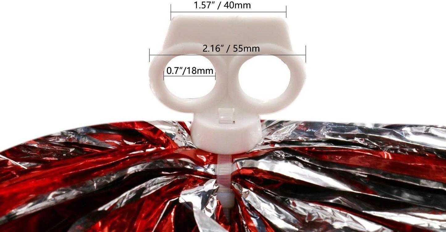 2 Pack Cheerleader Pom Poms Sports Dance Cheer Plastic Matte Pom Poms 12 inch Ring Handle Pom Poms Cheerleading for Sports Team Spirit Cheering
