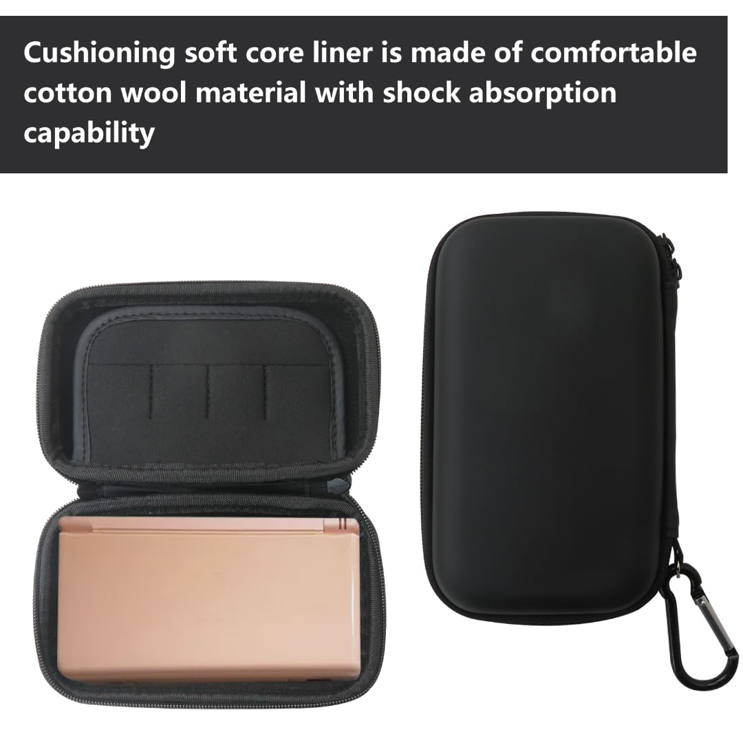 Protective Carrying Cases with Softly Lined Hard Shell Compatible for Nintendo 3DS, DS Lite, Black