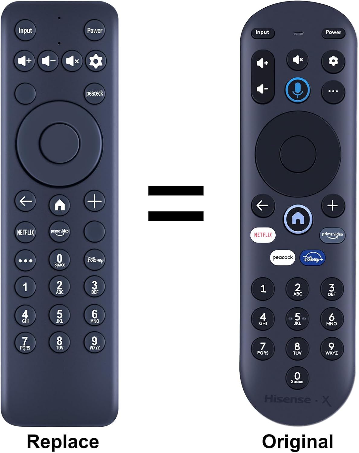 New MG3-R34010 Replacement Remote Control Compatible for Hisense TV 43A6GX 50A6G R34010BA00-00001 for Pioneer Xumo TV PN50-751-24U CP-RC1NA-23（No Voice Function）