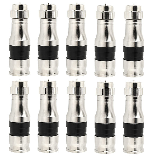 RG11 Connectors 10 Pack,F Type Connectors,RG11 Coax Cable Compression Fitting with Weather Seal O Ring