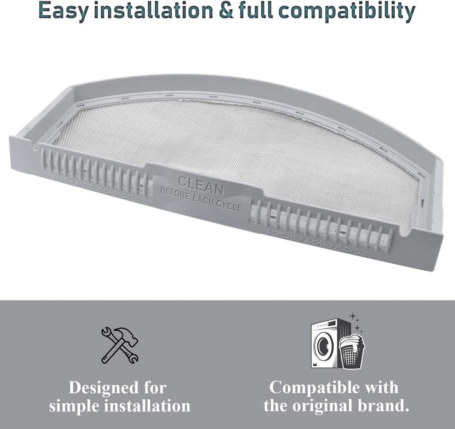 Replacement Lint Screen Filter for GE GTD45EASJ2WS, GTD45GASJ0WS, GTD45GASJ1WS, GTD45GASJ2WS, GTD65EBPL0DG Dryer