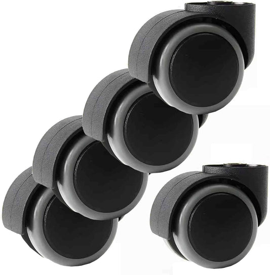 Office Chair Casters Wheels - Set of 5, Universal, Rodless, Silent, Easy Install, Metal, Swivel