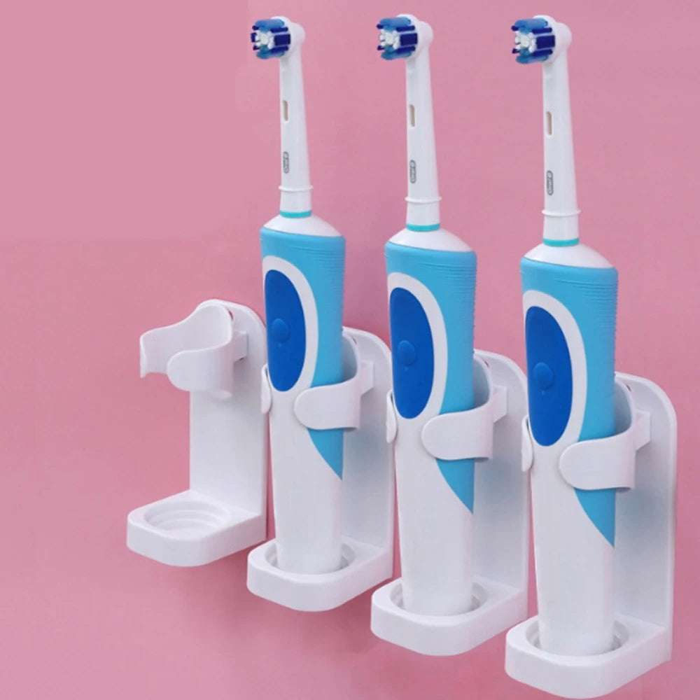 2-Pack White Wall-Mounted Toothbrush Holder Compatible with Oral-B and Braun Electric Toothbrushes
