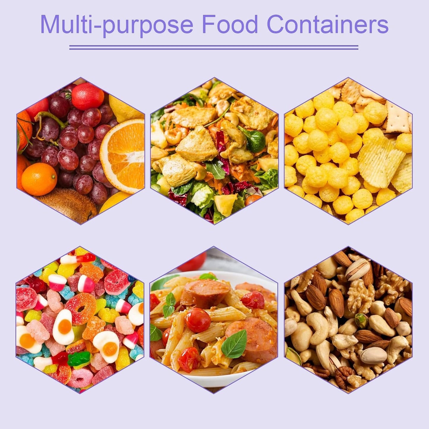 Snack Boxes with Compartments for Kids and Adults 4-Compartment Bento Lunch Boxes 4-Pack