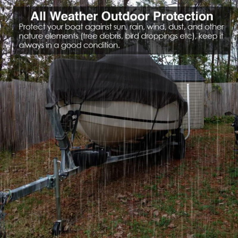 14-16FT：530cm*290cm Boat Cover Trailerable Marine Grade 210D grey