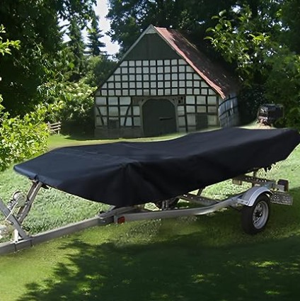 Square Boat Cover, 21-24FT (750cm x 360cm), Trailerable, Marine Grade 210D grey