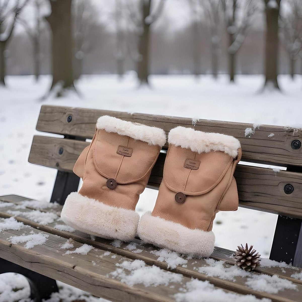 Gloves - Women's Gloves - Warm Gloves - Fingerless Gloves - Suitable for walking, commuting, running, hiking, outdoor activities and cold winters. (Khaki)