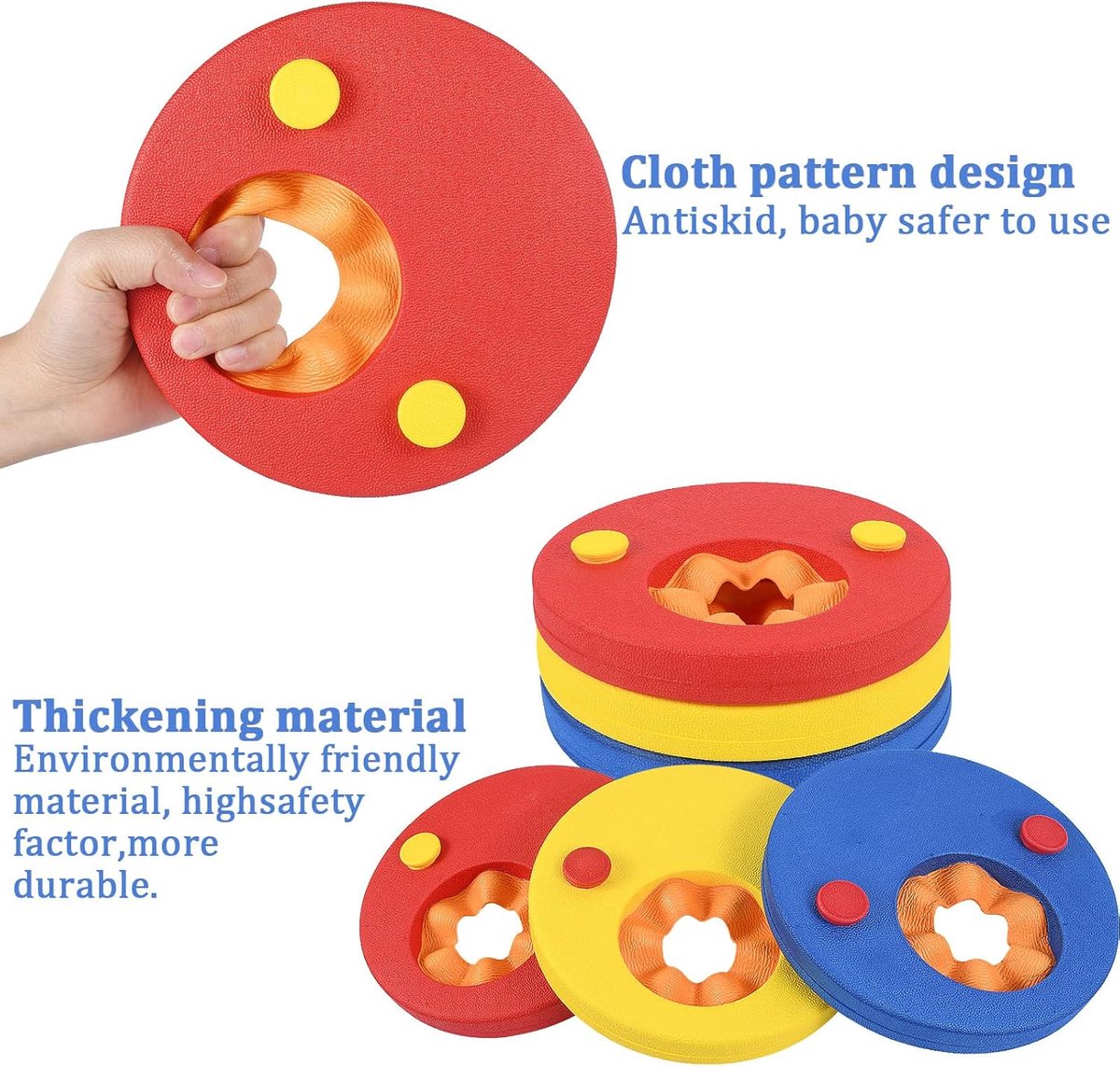 Children's Swimming Rings - Colorful swimming rings - Suitable for children from 3 to 14 years old who are just starting to learn to swim - Recommended swimming ring weight is 15 to 30 kg - Three colors per pair