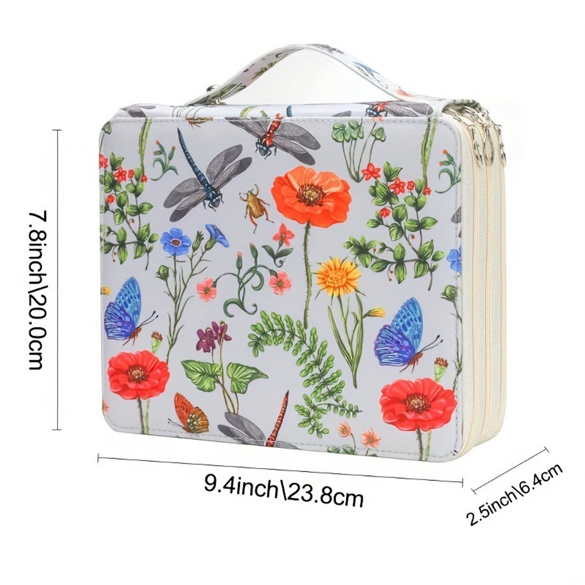 Pencil Case - Large Capacity | Colored Pencils | Pencils | Zippered - Three-Layer Pencil Case - Pencil Storage Bag - Holds 120 Pencils - White