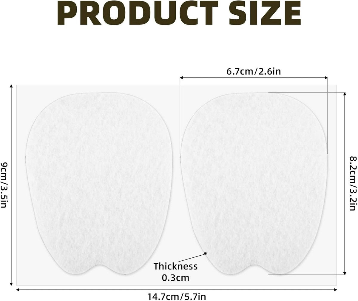 6 Double Felt Tongue Pads - Tongue Pads - Soft, Sticky Insoles - Adjustable, Unisex, Non-Slip Tongue Pads - Suitable for Loose Footwear (White)
