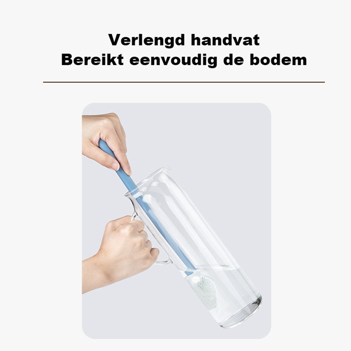 Silicone Bottle Brush - Long Handle 31cm for Deep Cleaning - Soft yet Effective Brush Head - Suitable for Milk Bottles and Tall Glasses