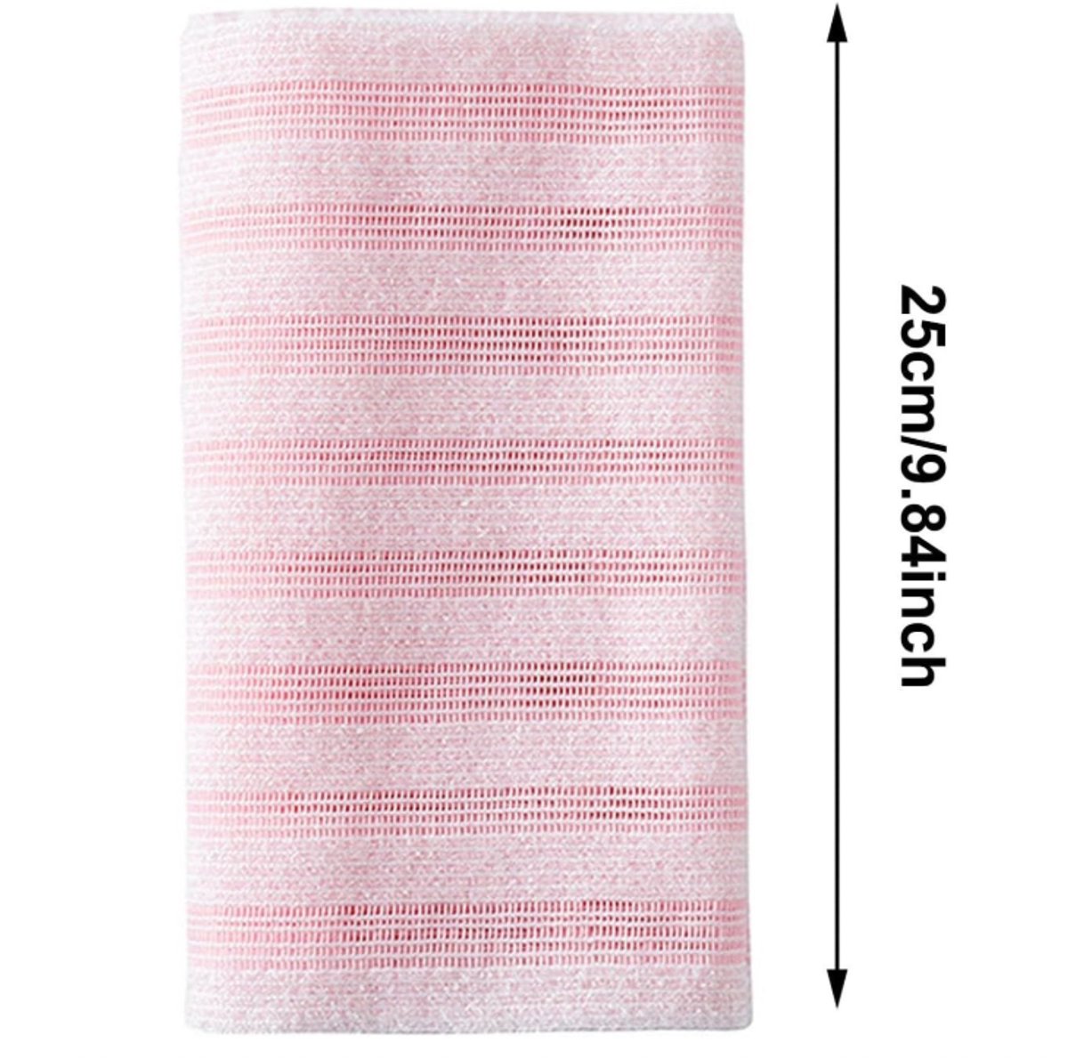 Back Scrubber Set | 2-Piece Exfoliating Shower Towel | Extra Long Exfoliating Washcloth for Men and Women - Scrub Cloth for Body Cleansing and Massage (Pink)