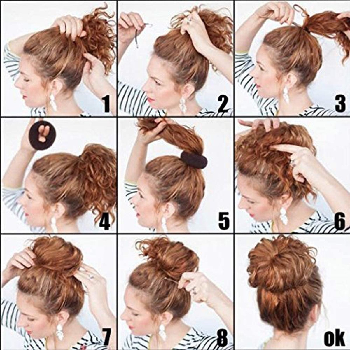 Scrunchies - 2 Medium (3 inch/Brown) - Easy-to-use loop scrunchies - Great for short and fine hair