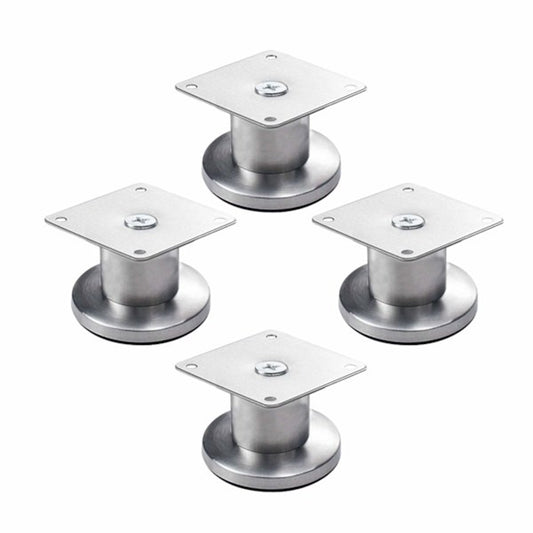 Adjustable Cabinet Legs - 4 Adjustable Furniture Legs Made of Stainless Steel (Silver) (3.8cm)