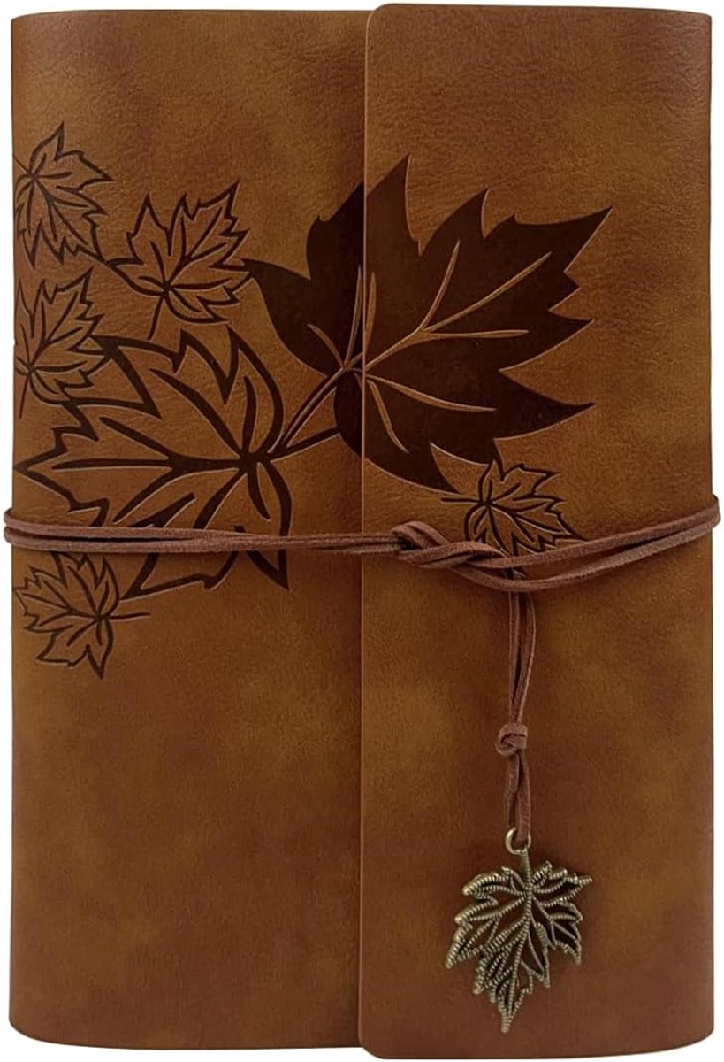 Notebook - Unisex Journal - Leather Sketchbook - Classic Spiral Binding - Travel Journal - Includes Unprinted Kraft Paper - Replaceable Inserts, Ideal Gift (Brown, A6 Paper)