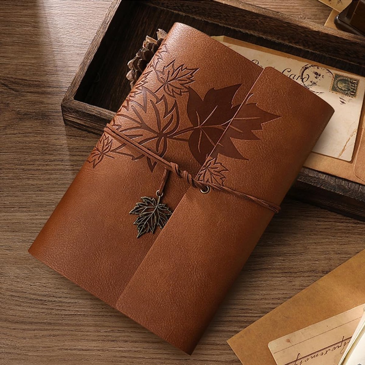 Notebook - Unisex Journal - Leather Sketchbook - Classic Spiral Binding - Travel Journal - Includes Unprinted Kraft Paper - Replaceable Inserts, Ideal Gift (Brown, A6 Paper)
