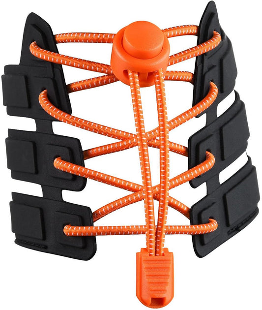 Sneaker Laces 120CM suitable for Sneakers - Elastic laces without a knot - Suitable for students and adults - With strong buckle and quick-release function (Orange)