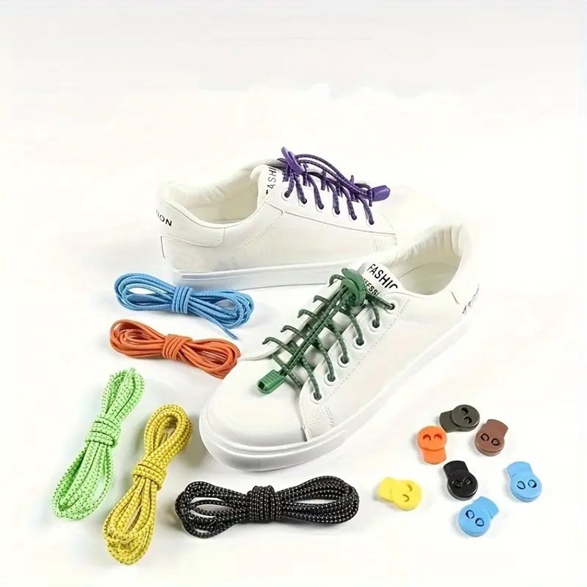 Sneaker Laces 120CM suitable for Sneakers - Elastic laces without a knot - Suitable for students and adults - With strong buckle and quick-release function (Orange)