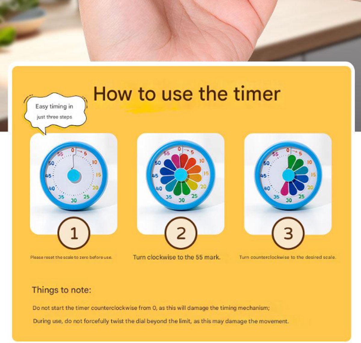 Kitchen Timer - Kitchen Timer - Timer - Digital Kitchen Timer - Child-Friendly Visual Mechanical Timer - Magnetic Sticker Timer - Puppy Pattern