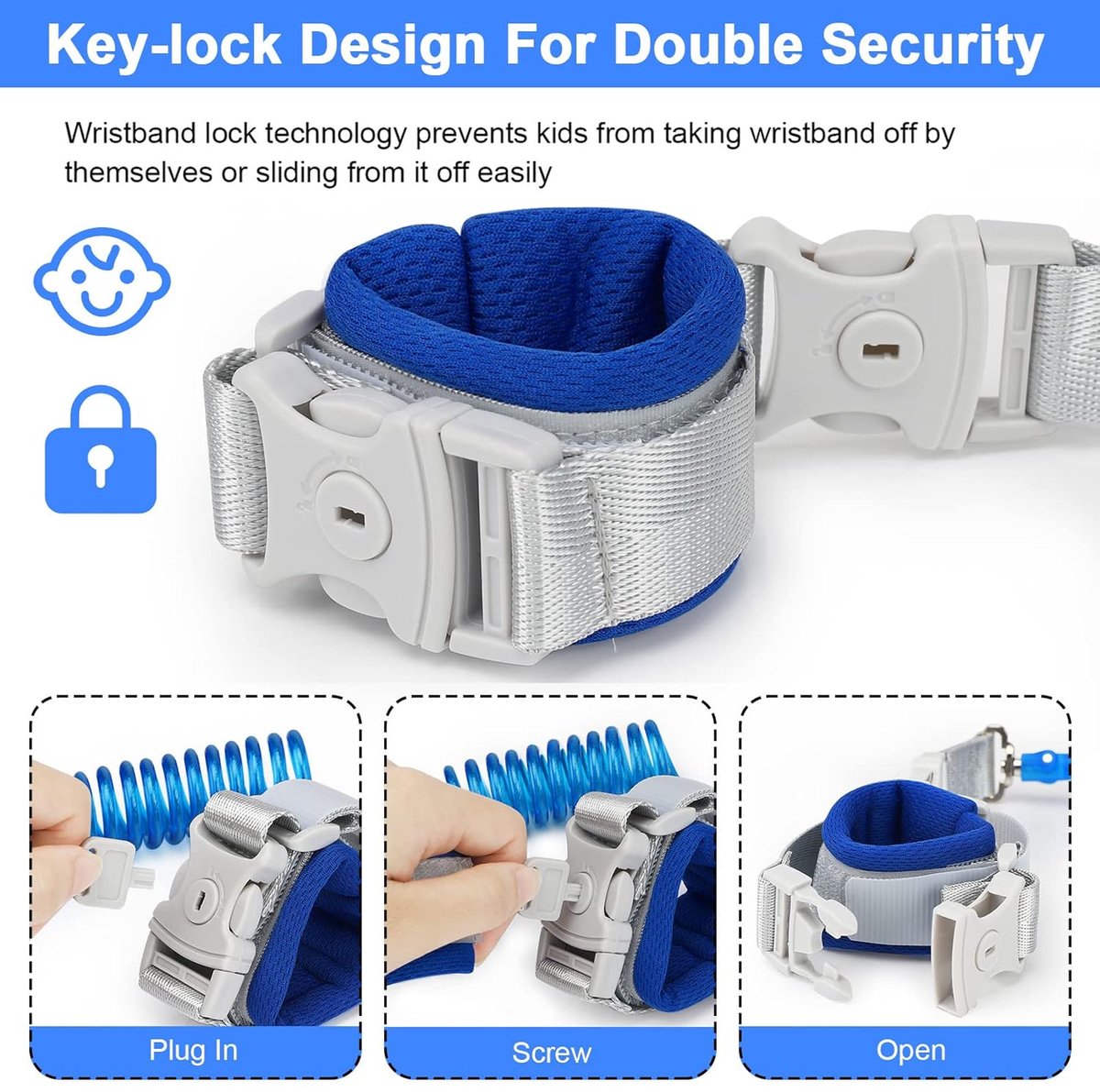 Leash - Dinosaur Backpack + 4-in-1 Leash and Adjustable Safety Wristband (Ideal Gift)